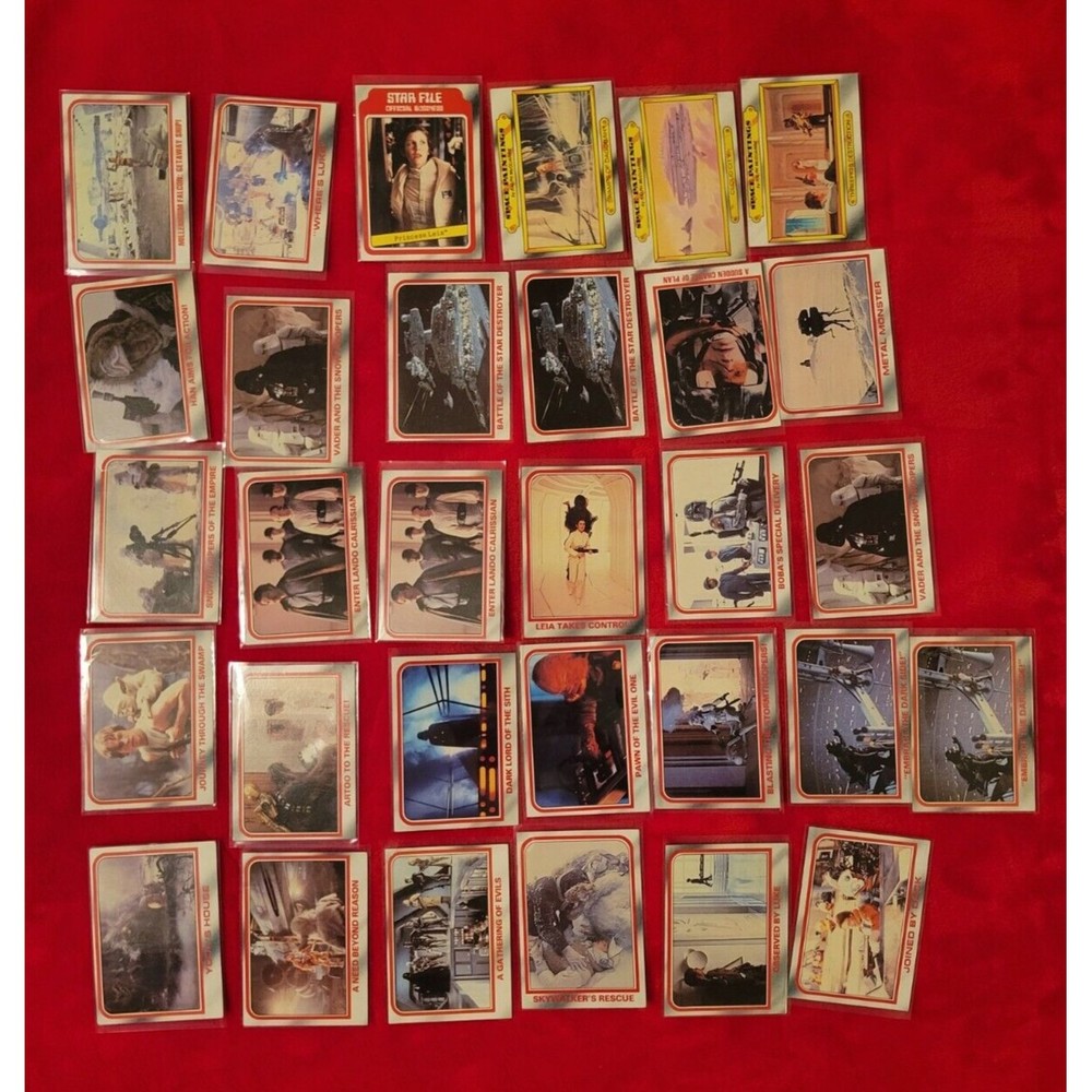1980 Topps Empire Strikes Back 30 Card Red Lot W/ STAR FILE & Space Paintings